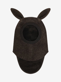 Elefanthue med ører i uld – Dark Brown Melange