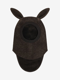 Elefanthue med ører i uld – Dark Brown Melange