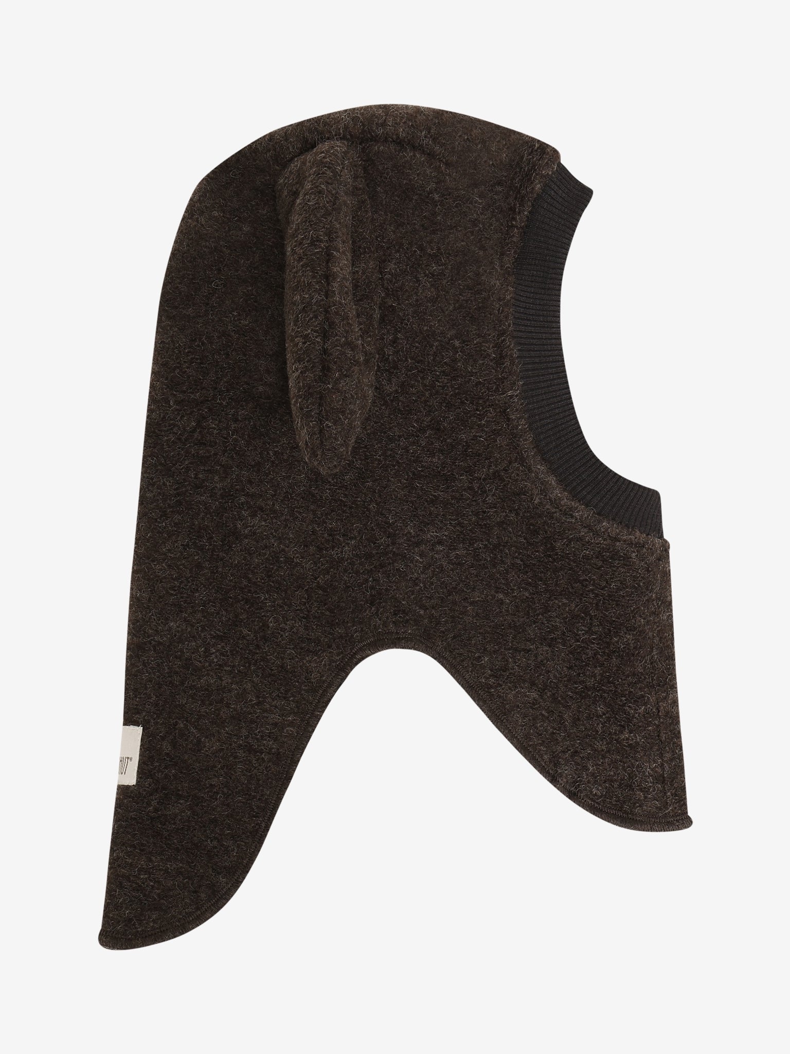 Elefanthue med ører i uld – Dark Brown Melange
