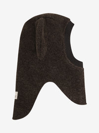 Elefanthue med ører i uld – Dark Brown Melange