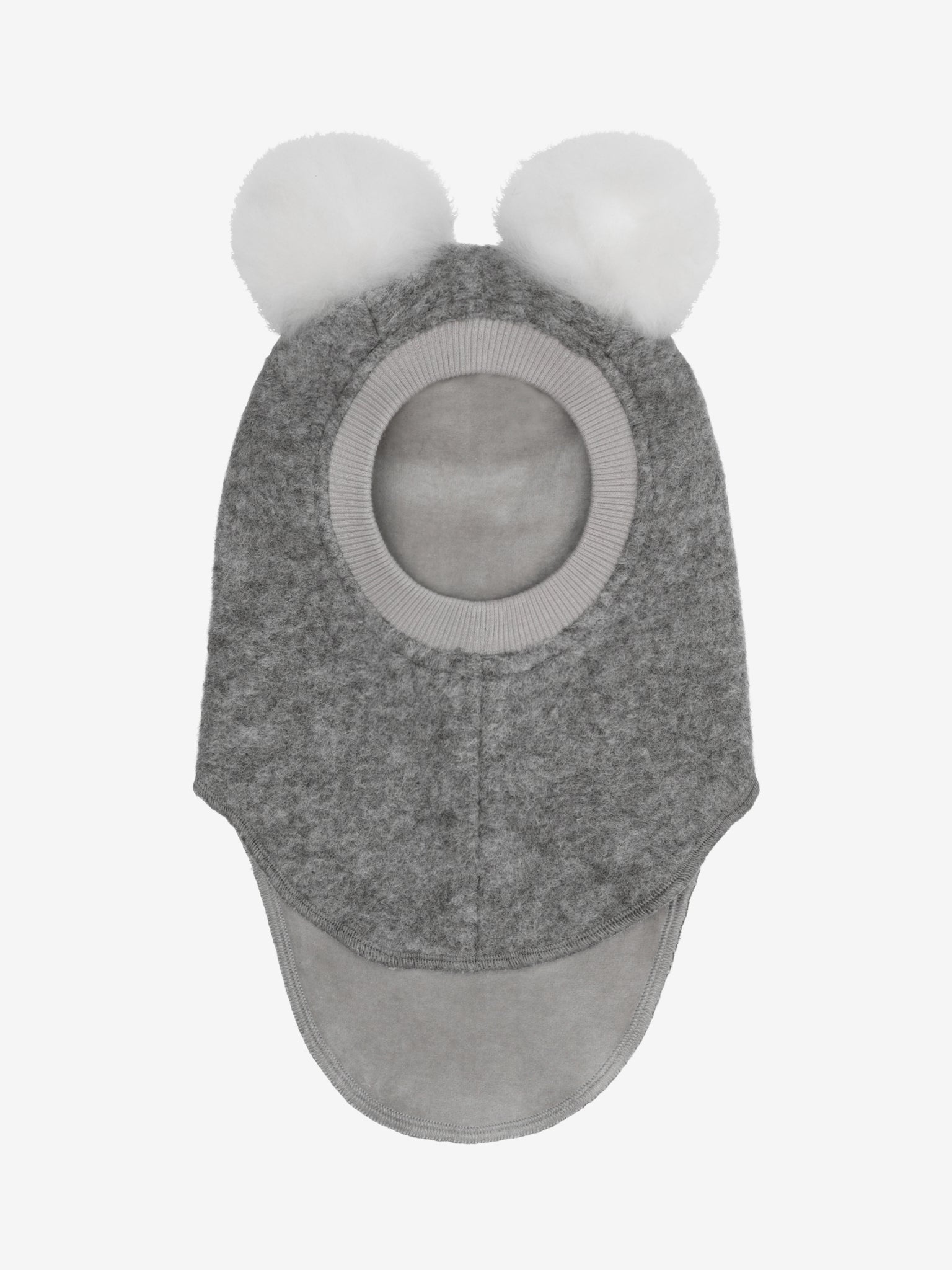 Elefanthue med pomponer i uld og alpaka – Medium Grey Melange
