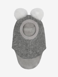 Elefanthue med pomponer i uld og alpaka – Medium Grey Melange