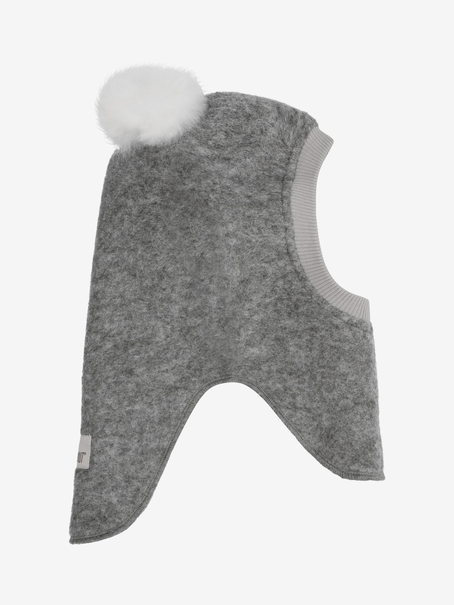 Elefanthue med pomponer i uld og alpaka – Medium Grey Melange