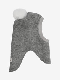 Elefanthue med pomponer i uld og alpaka – Medium Grey Melange