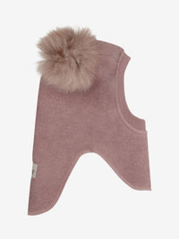 Elefanthue med pomponer i uld og alpaka – Deauville Mauve