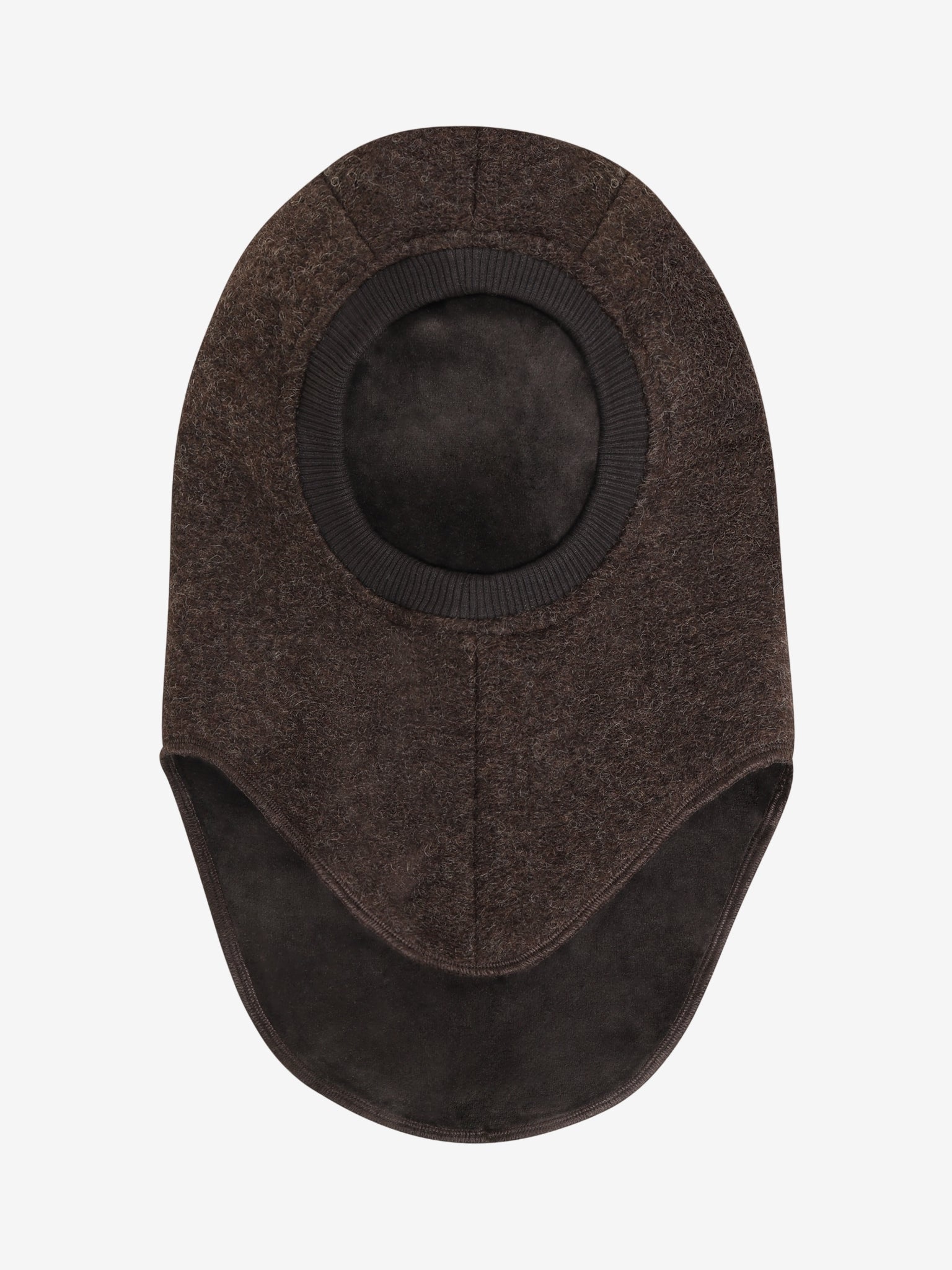 Elefanthue med trekanter i uld – Dark Brown Melange