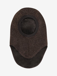 Elefanthue med trekanter i uld – Dark Brown Melange