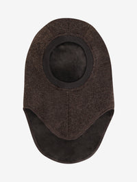 Elefanthue med trekanter i uld – Dark Brown Melange