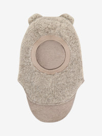 Elefanthue med ører i uldteddy – Camel Melange