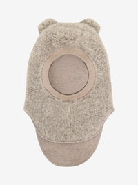 Elefanthue med ører i uldteddy – Camel Melange