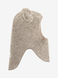 Elefanthue med ører i uldteddy – Camel Melange