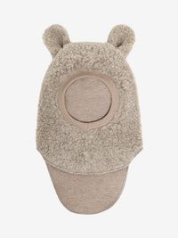 Elefanthue med ører i uldteddy – Camel Melange