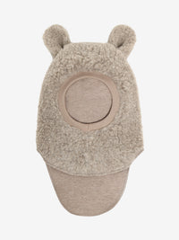 Elefanthue med ører i uldteddy – Camel Melange