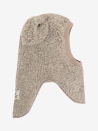 Elefanthue med ører i uldteddy – Camel Melange