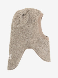 Elefanthue med ører i uldteddy – Camel Melange