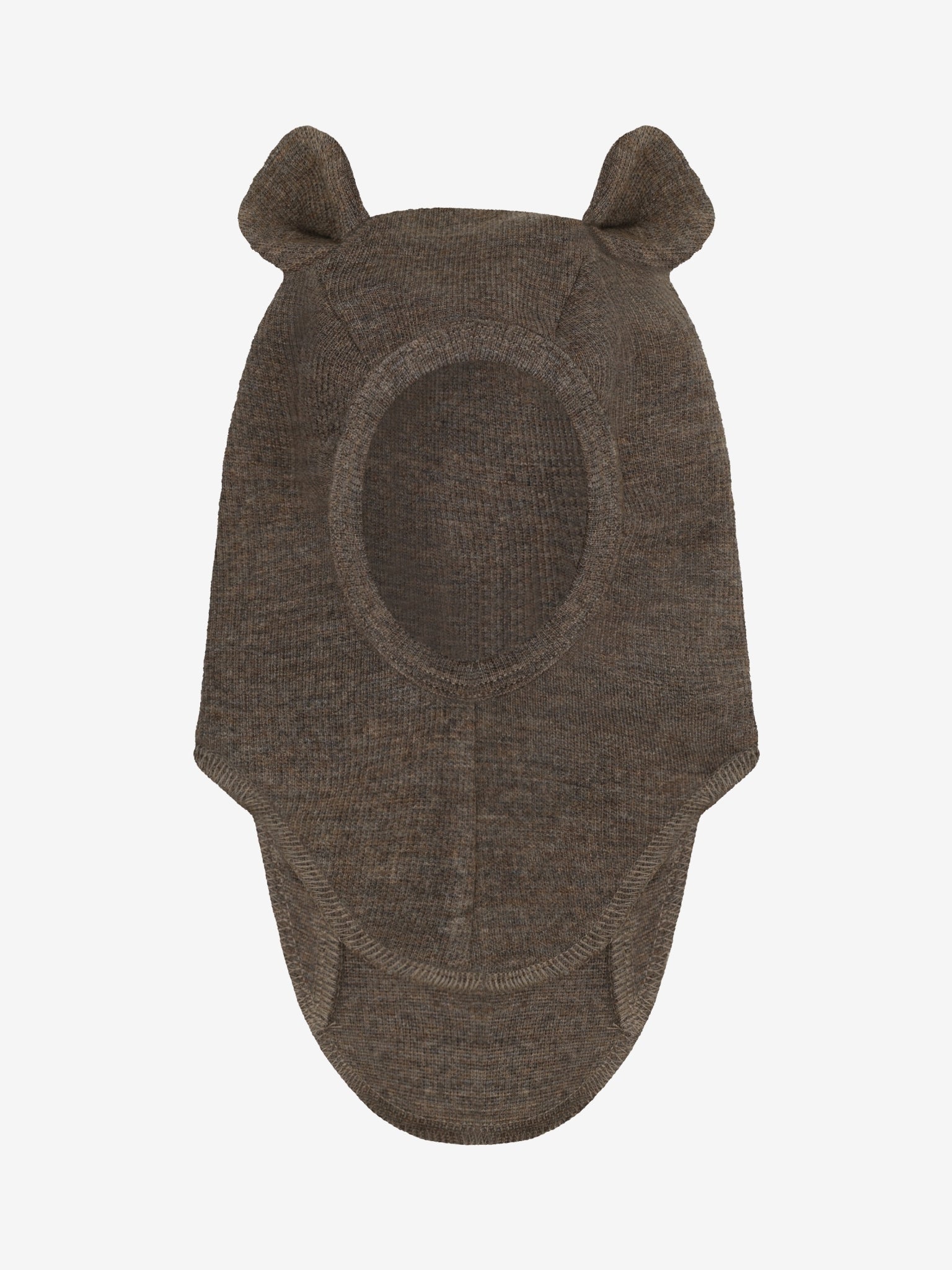Elefanthue med ører i uldrib – Brown Melange