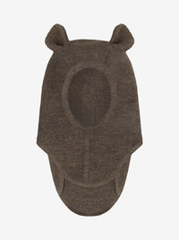 Elefanthue med ører i uldrib – Brown Melange