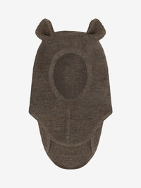 Elefanthue med ører i uldrib – Brown Melange