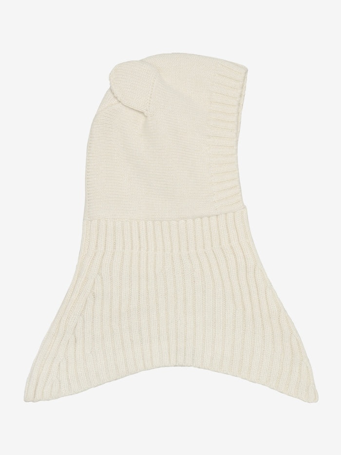 Elefanthue med ører i uldstrik – Off-white