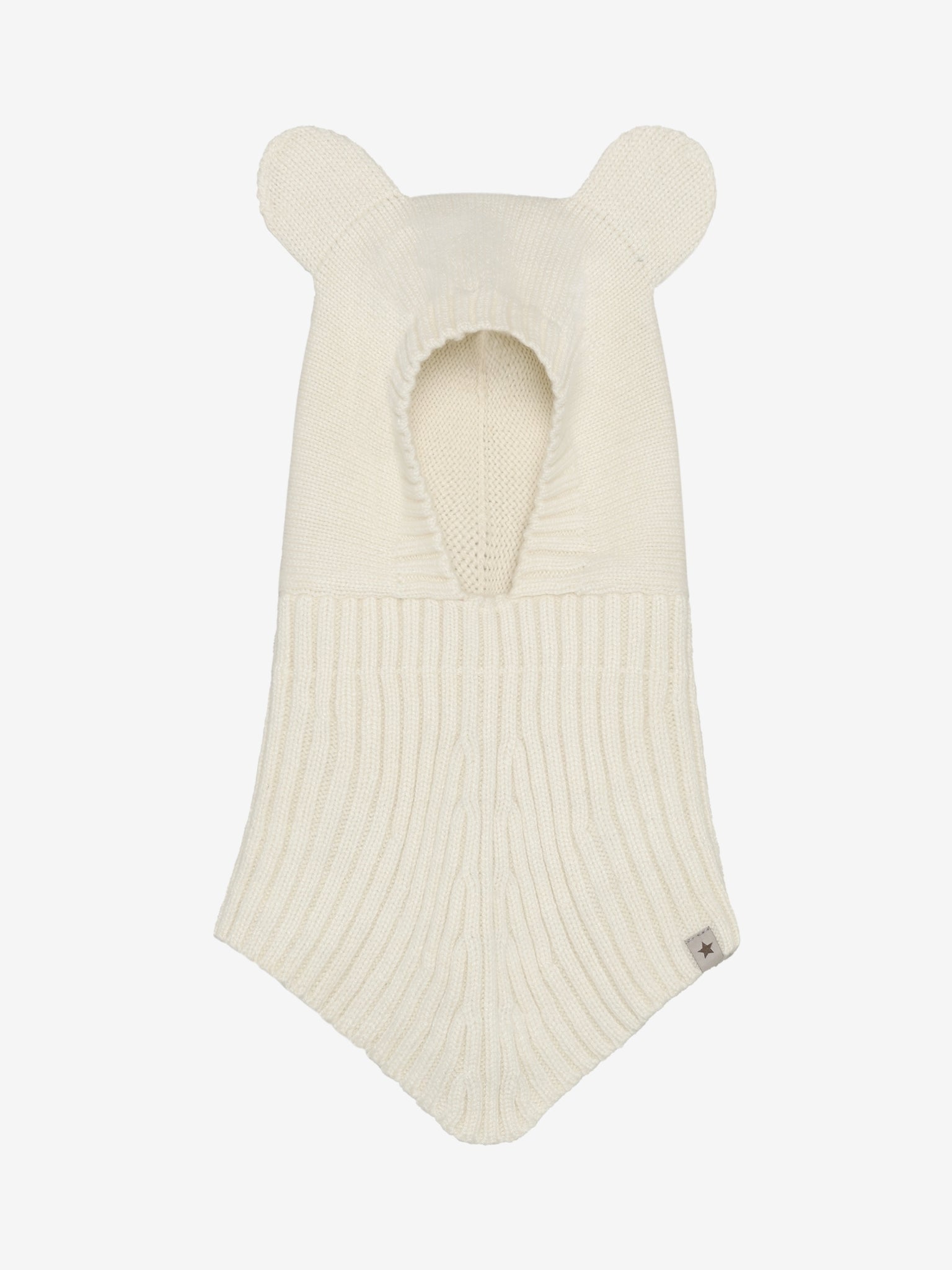 Elefanthue med ører i uldstrik – Off-white