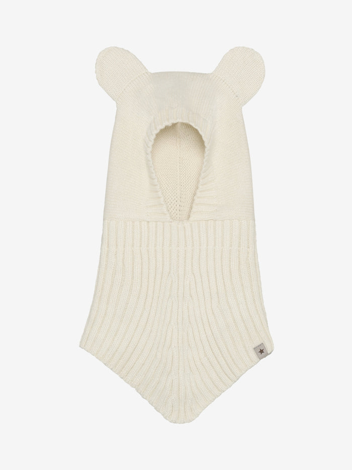 Elefanthue med ører i uldstrik – Off-white