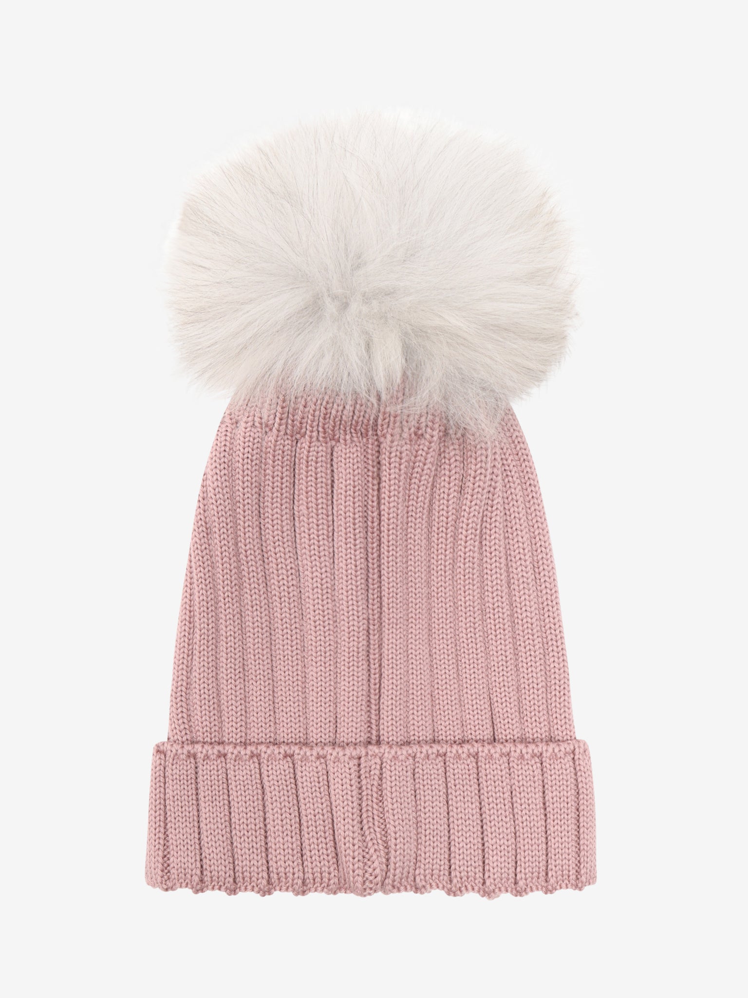 Hue med pompon i alpakastrik – Woodrose