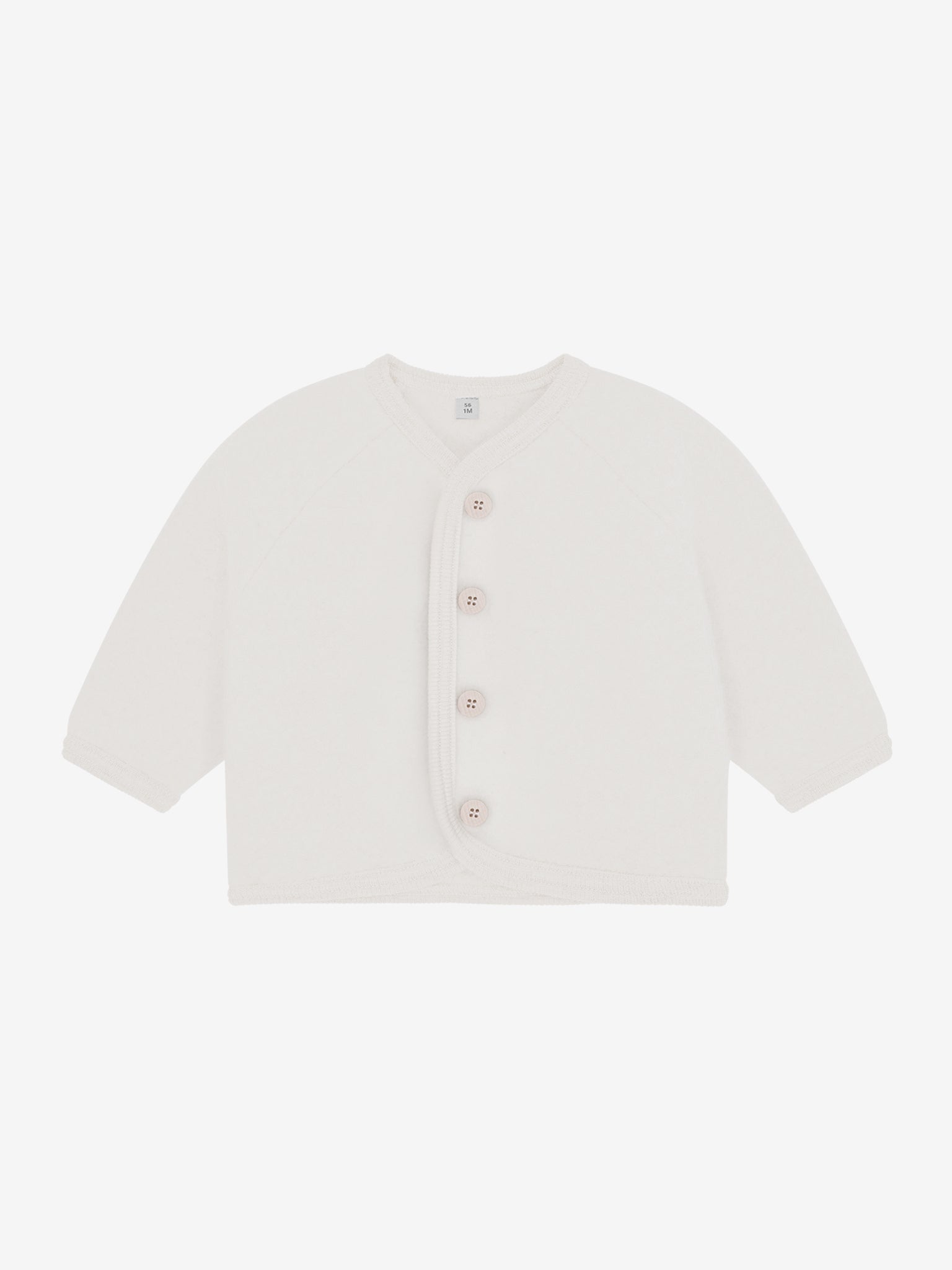 Jakke med knapper i uldfleece – Tofu