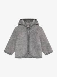 Jakke i uldfleece – Medium Grey Melange