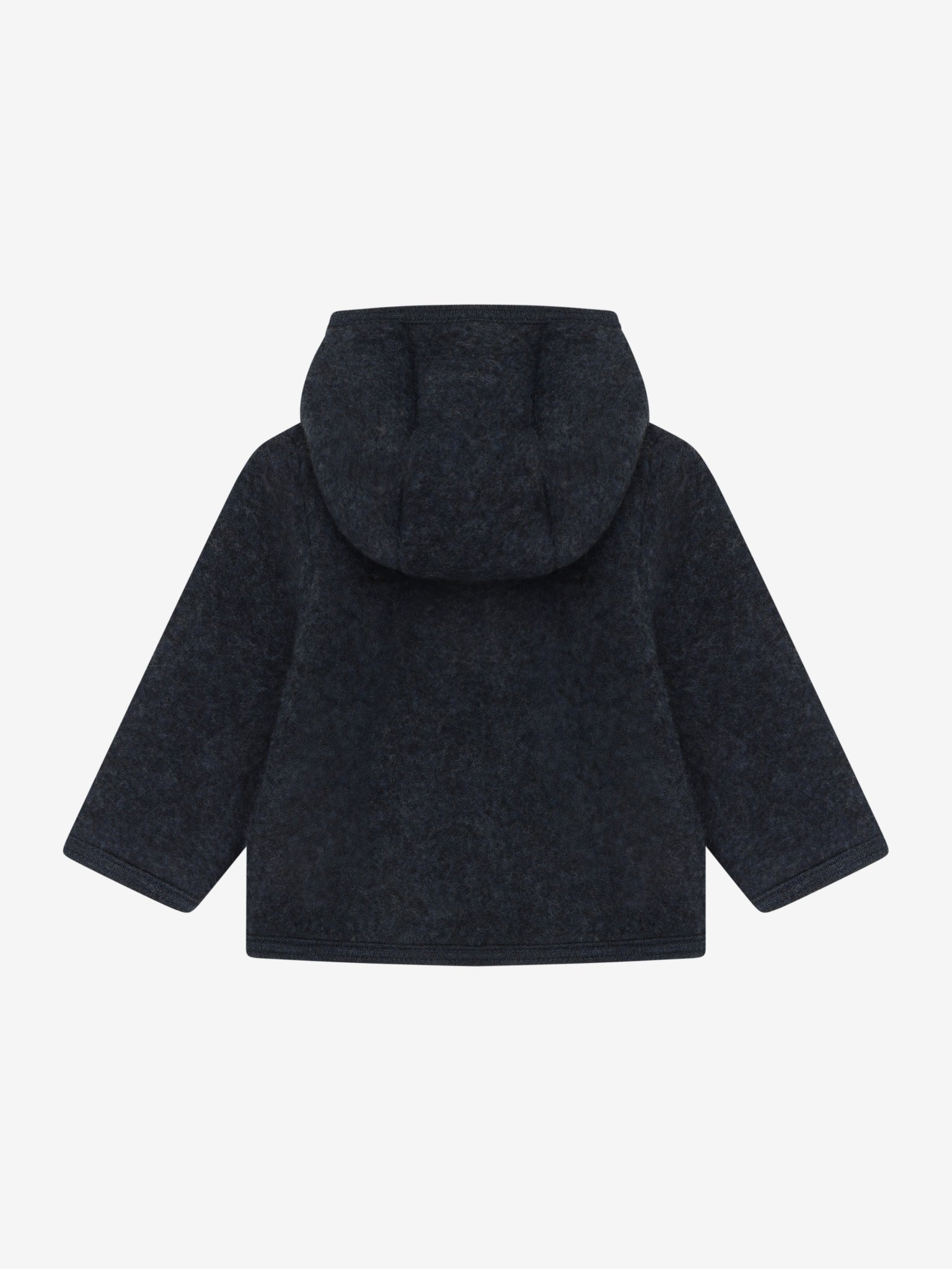 Jakke i uldfleece – Navy Melange