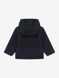 Jakke i uldfleece – Navy Melange