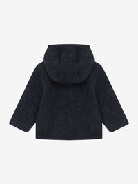 Jakke i uldfleece – Navy Melange