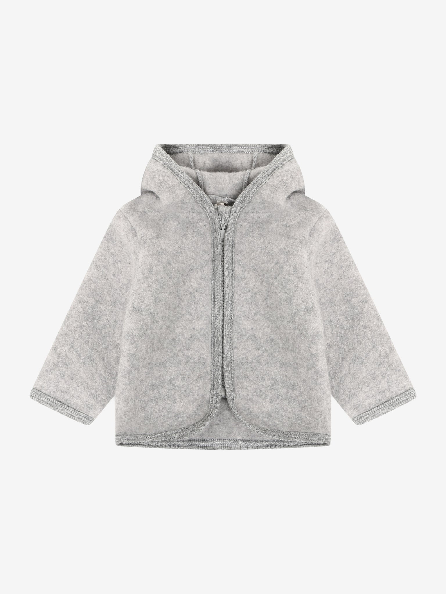 Jakke med ører i uldfleece – Medium Grey Melange