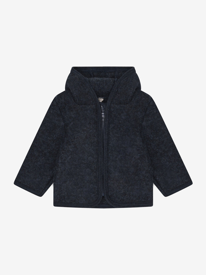 Jakke med ører i uldfleece – Navy Melange