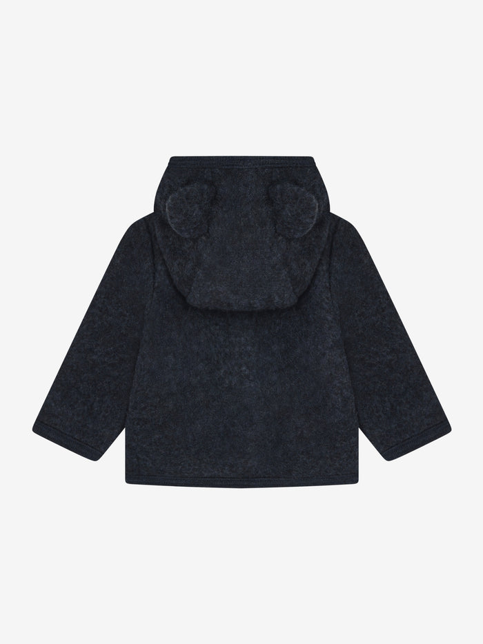 Jakke med ører i uldfleece – Navy Melange