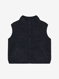 Vest i uldfleece – Navy Melange