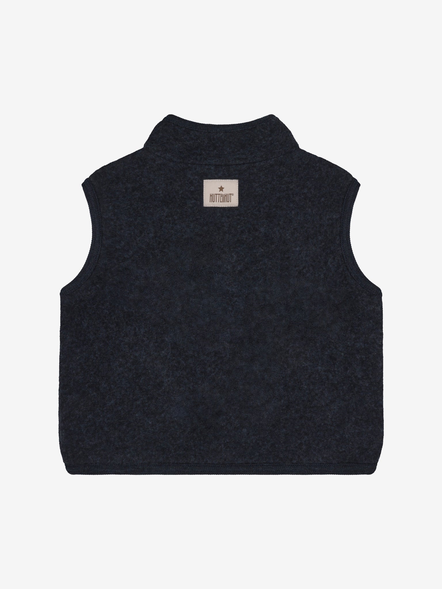 Vest i uldfleece – Navy Melange