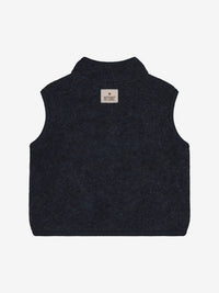 Vest i uldfleece – Navy Melange