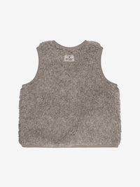 Vest med for i uldteddy – Camel Melange