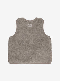 Vest med for i uldteddy – Camel Melange