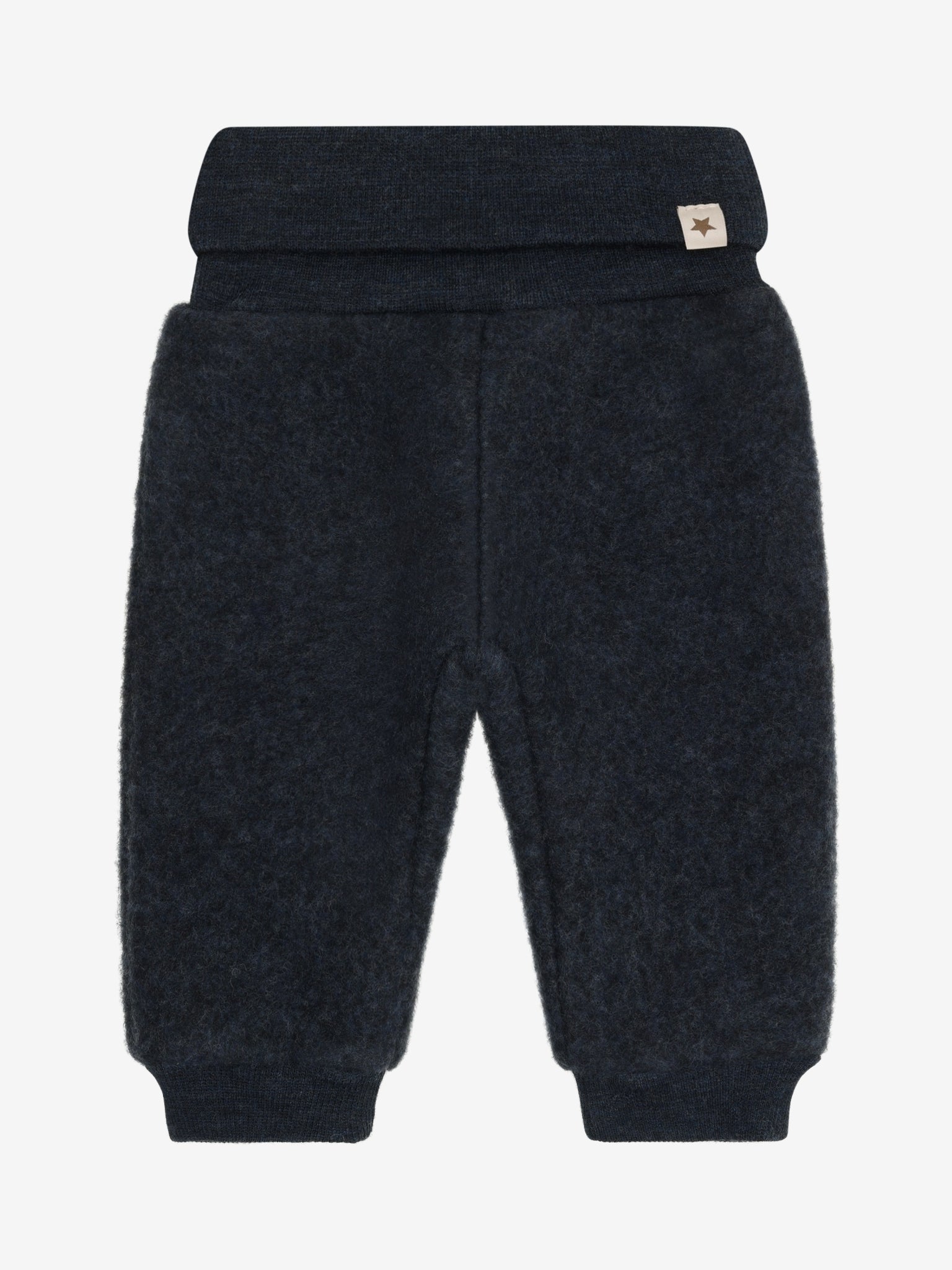 Bukser i uldfleece – Navy Melange