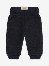 Bukser i uldfleece – Navy Melange