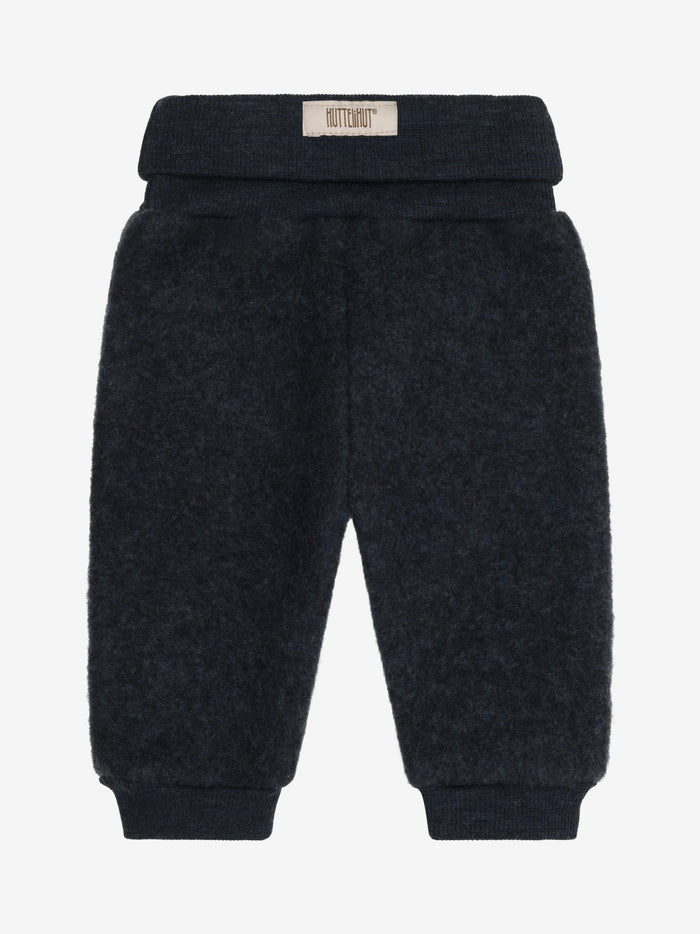 Bukser i uldfleece – Navy Melange