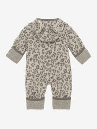 Heldragt med ører i uldfleece med jacquardmønster – Camel Melange