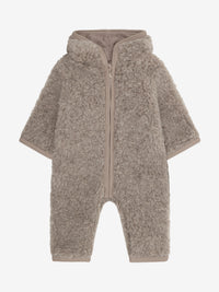 Heldragt med for i uldteddy – Camel Melange
