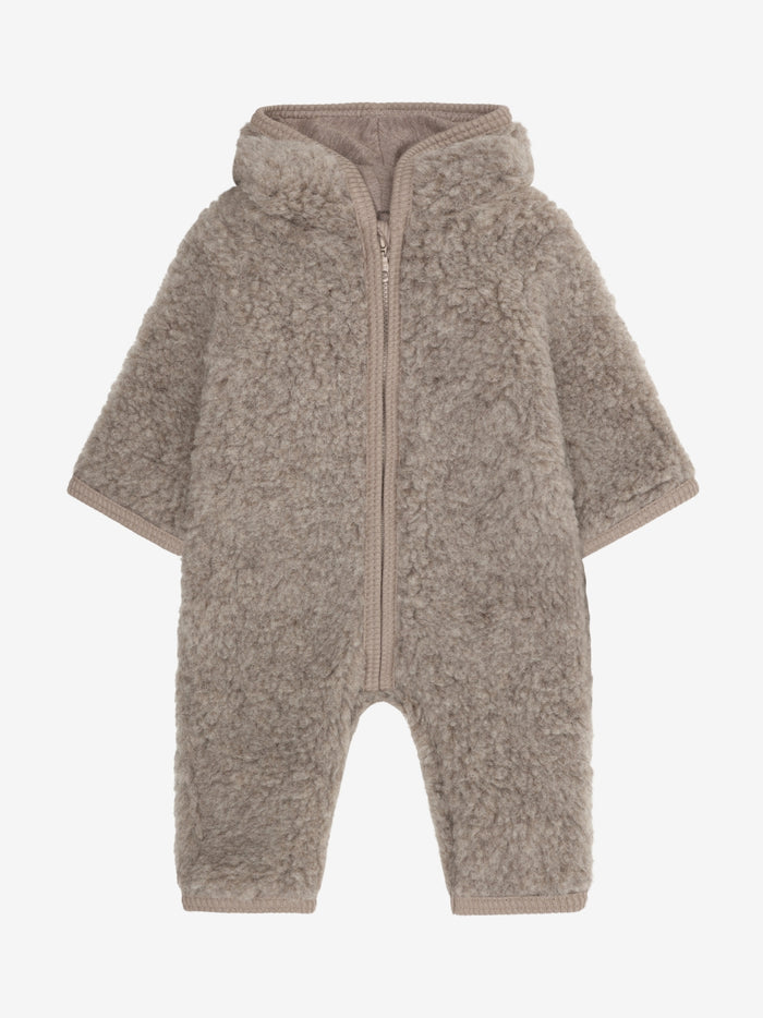 Heldragt med for i uldteddy – Camel Melange