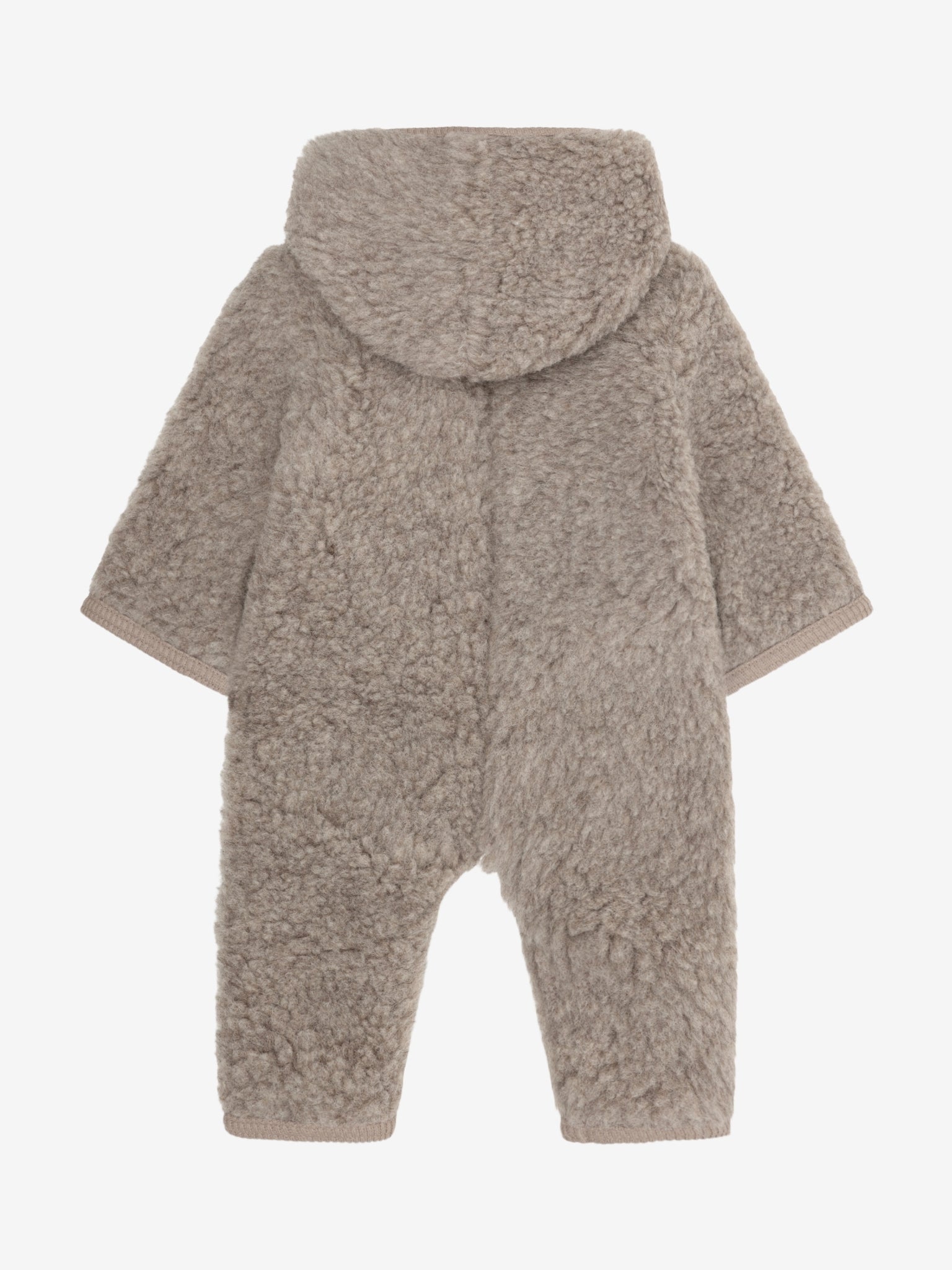 Heldragt med for i uldteddy – Camel Melange