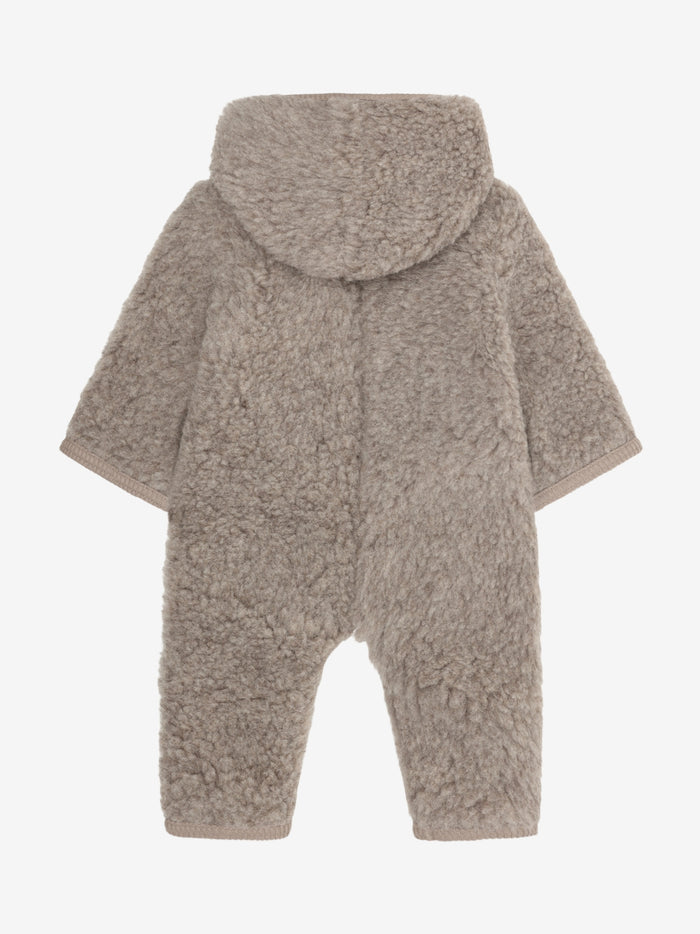 Heldragt med for i uldteddy – Camel Melange