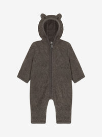 Heldragt med ører i bomuldsfleece – Brown Melange