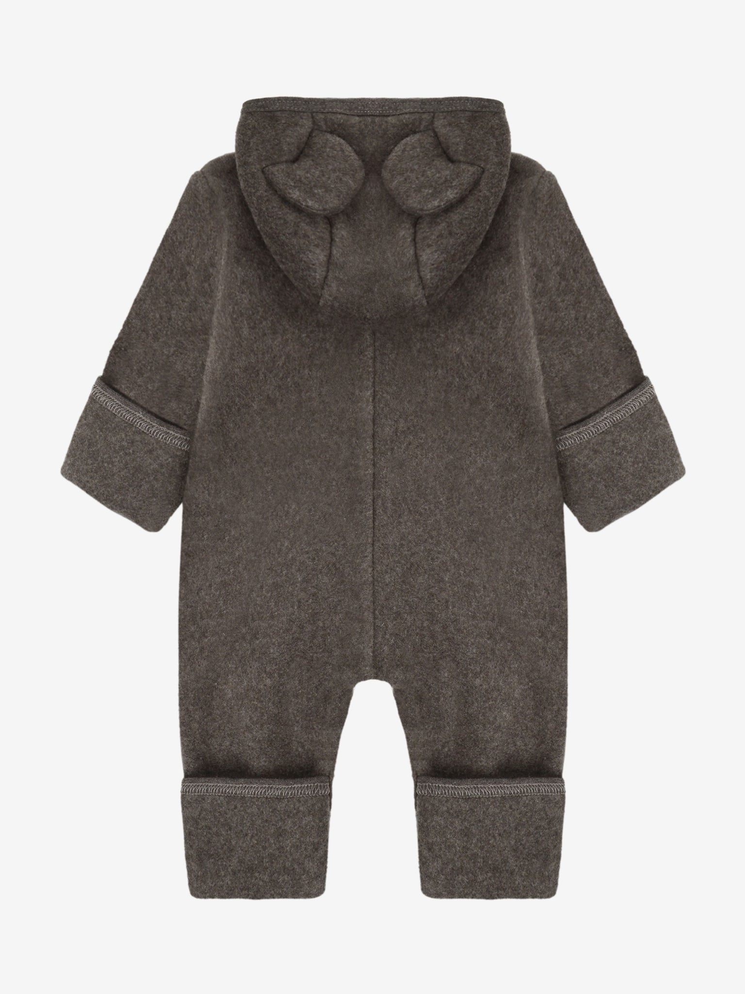 Heldragt med ører i bomuldsfleece – Brown Melange
