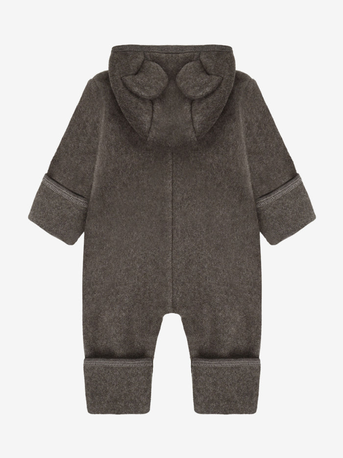 Heldragt med ører i bomuldsfleece – Brown Melange
